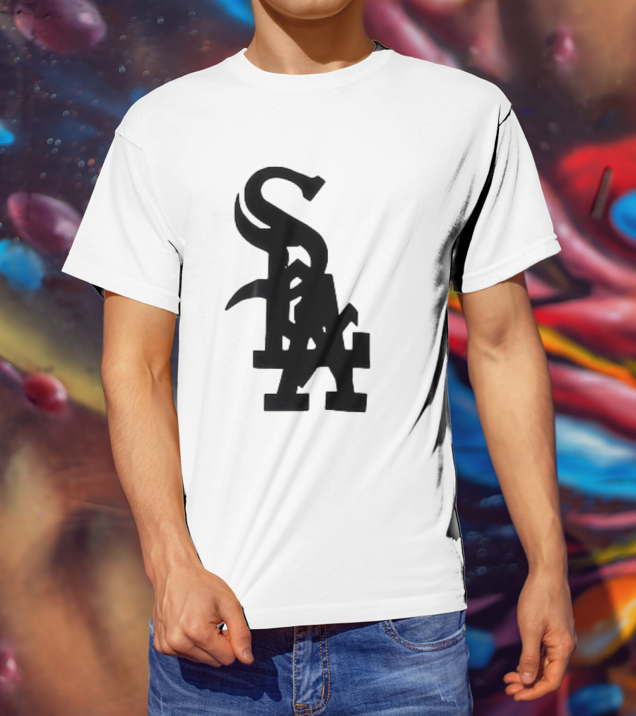 Chicago White Sox And Los Angeles Dodgers Logo Combination T-Shirt