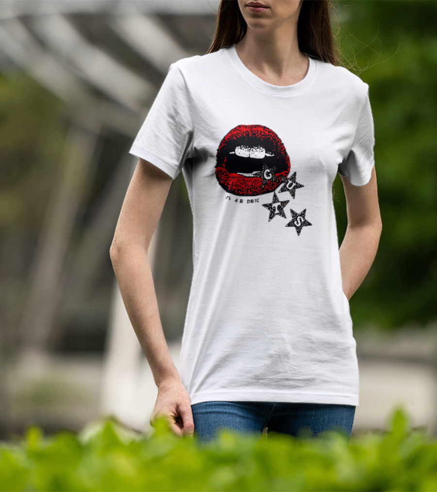 Olivia Rodrigo Guts Red Lips With Stars T-Shirt
