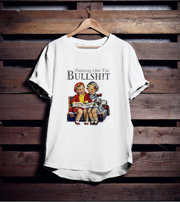Pointing Out The Bullshit Vintage Comic Style Kids Reading Book T-Shirt
