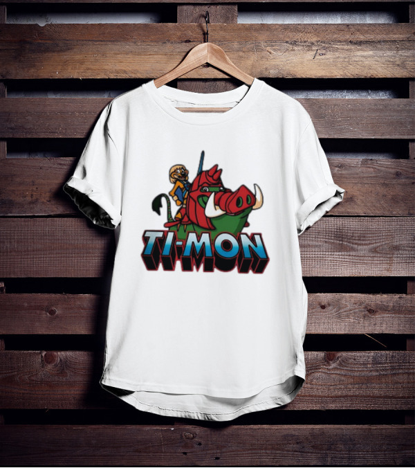 Ti-Mon Timon Riding He-Man Battle Cat Style Pumbaa T-Shirt