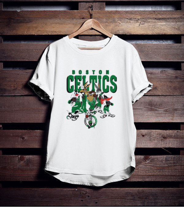 Boston Celtics Looney Tunes Characters NBA Collaboration T-Shirt