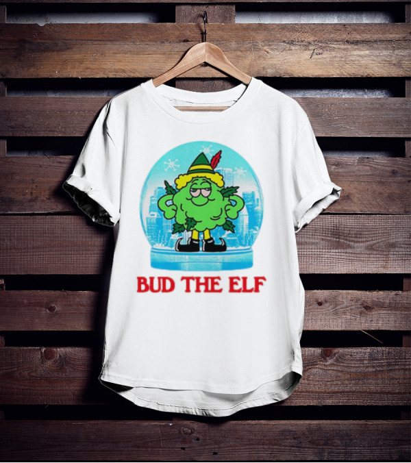 Bud The Elf Christmas Snow Globe Scene T-Shirt