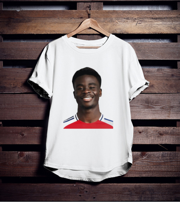 Bukayo Saka Arsenal F.C. Player Icon With Red Jersey T-Shirt