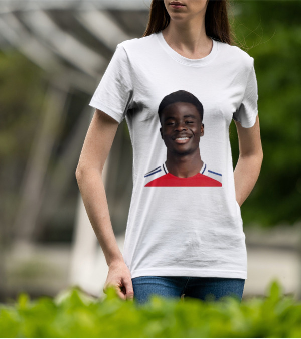 Bukayo Saka Arsenal F.C. Player Icon With Red Jersey T-Shirt