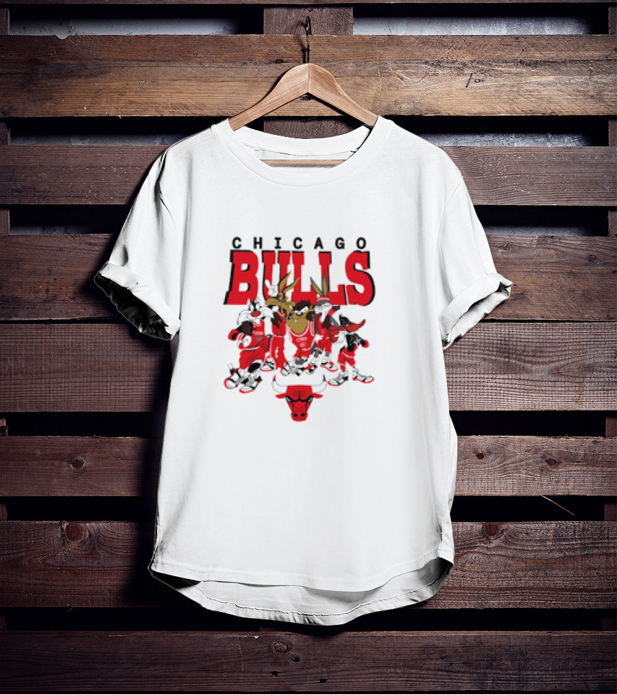 Chicago Bulls Looney Tunes NBA Basketball Cartoon Characters T-Shirt