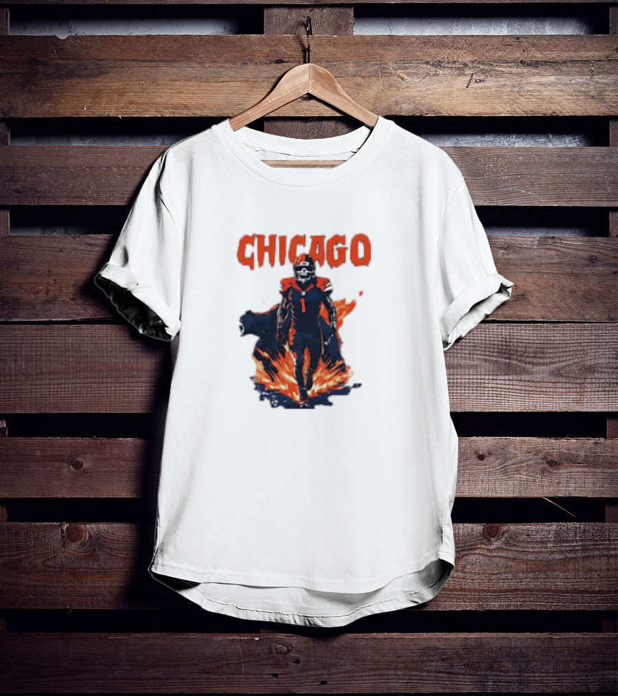 Chicago Bears NFL Fire And Football Fan Gear T-Shirt
