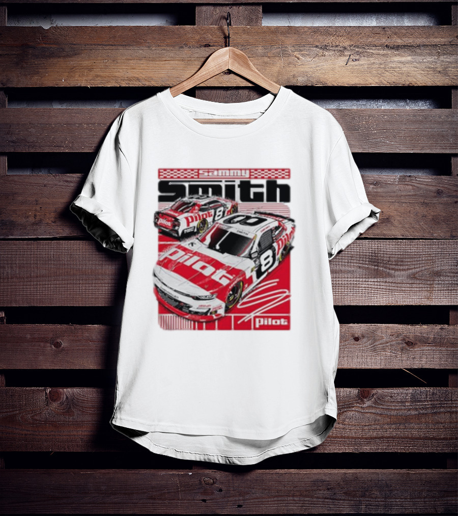Sammy Smith #8 Pilot Racing Car JR Motorsports Red And White T-Shirt