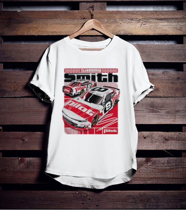 Sammy Smith #8 Pilot Racing Car JR Motorsports Red And White T-Shirt