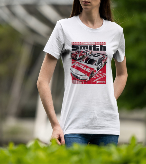 Sammy Smith #8 Pilot Racing Car JR Motorsports Red And White T-Shirt