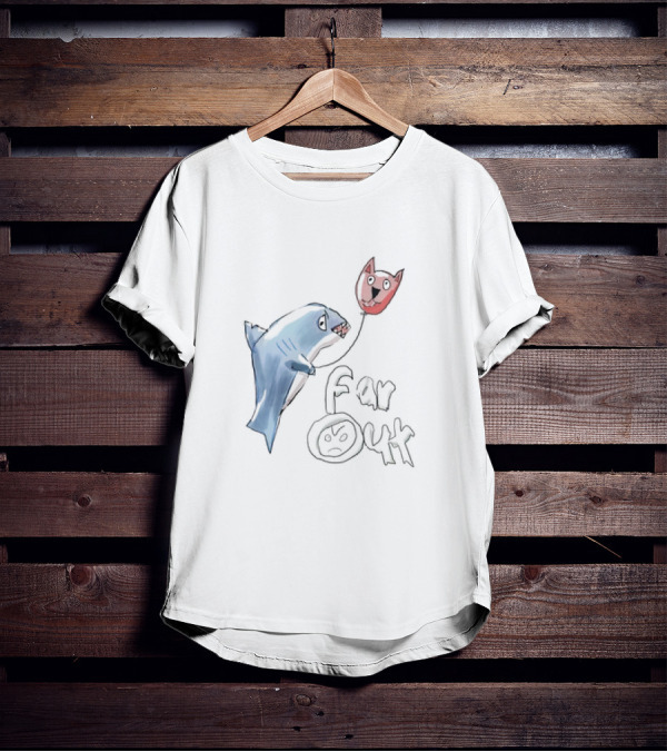 Shark With Cat Balloon Far Out T-Shirt