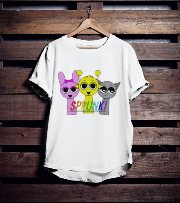 SPRUNKI Game Main Characters Bunny Chick And Cat T-Shirt