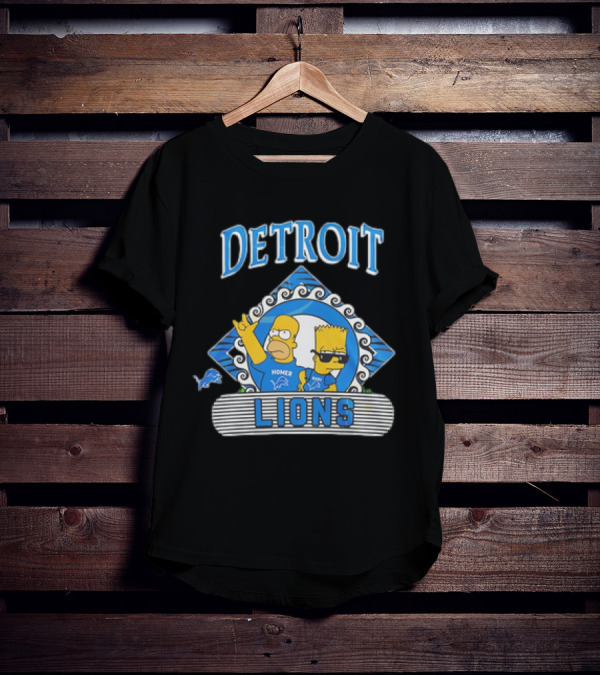 Homer Simpson Bart Simpson Detroit Lions NFL Funday Football T-Shirt