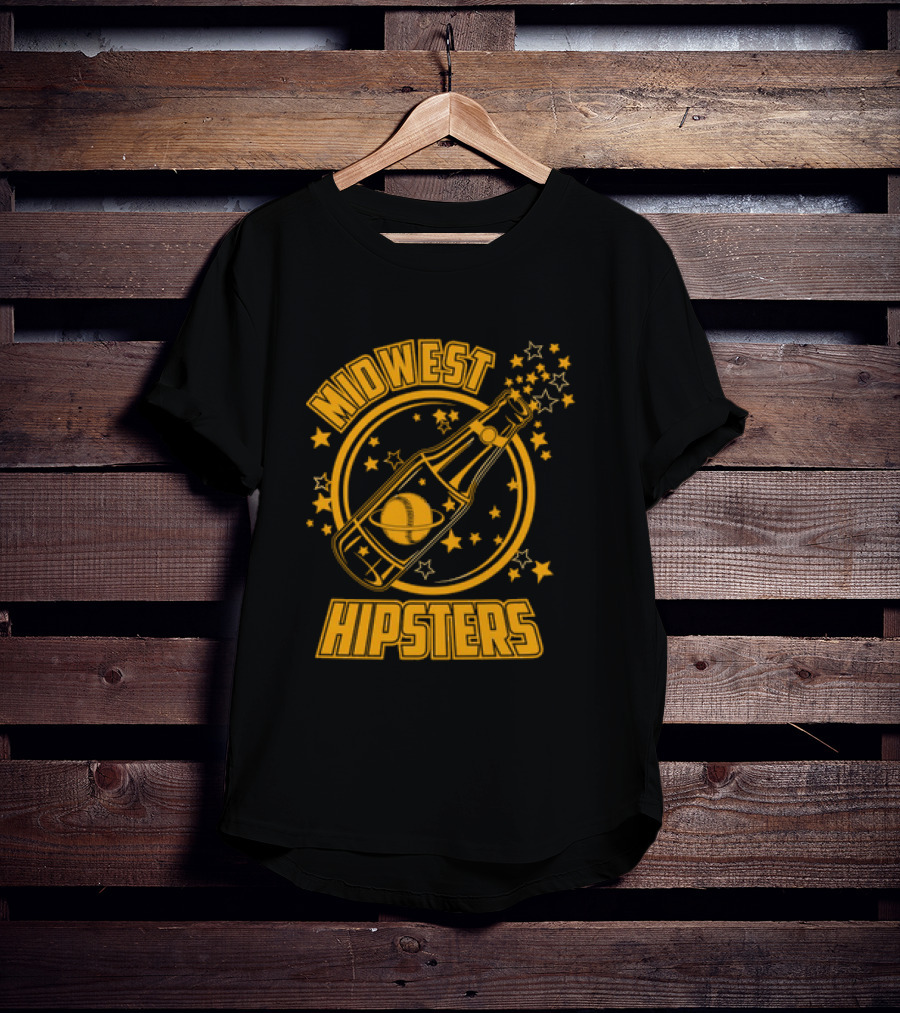 Midwest Hipsters Bottle With Stars And Rings T-Shirt