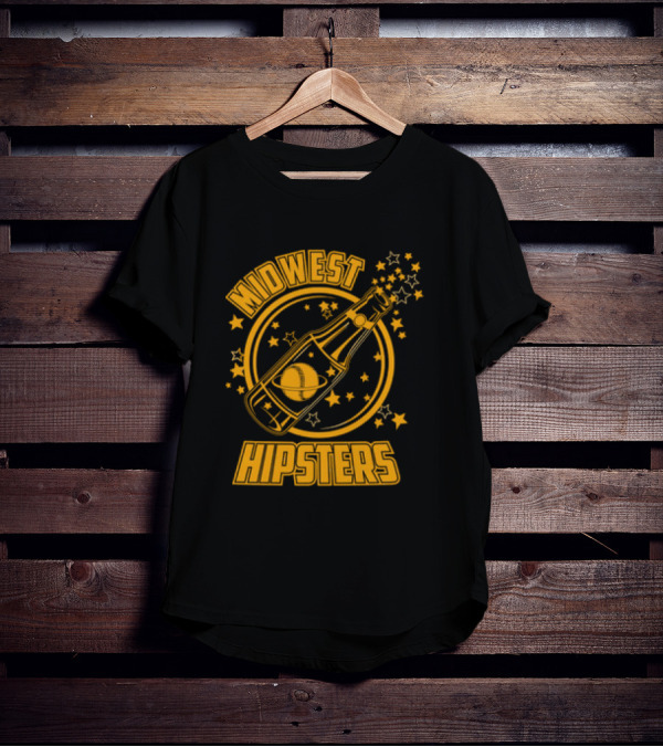 Midwest Hipsters Bottle With Stars And Rings T-Shirt