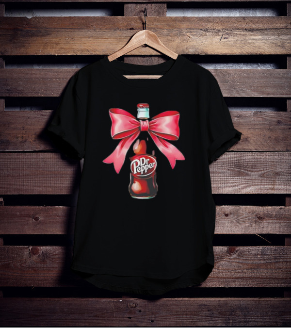 Dr Pepper Bottle With Pink Bow Coquette T-Shirt