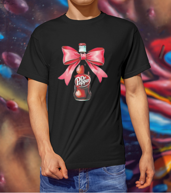 Dr Pepper Bottle With Pink Bow Coquette T-Shirt