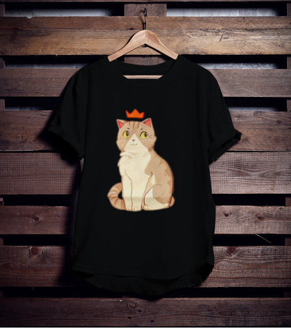 Good Times Cat With Orange Crown T-Shirt