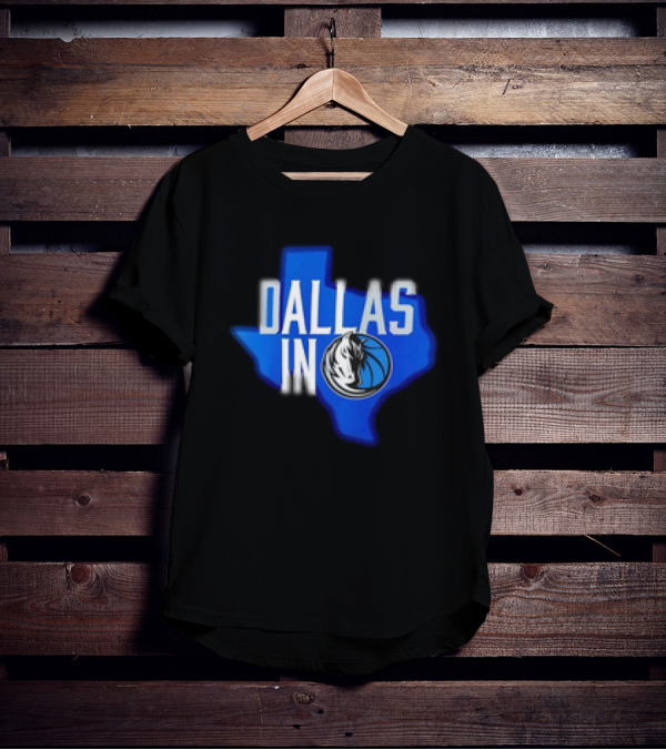 Dallas Mavericks Logo Texas Map Background DALLAS IN T-Shirt