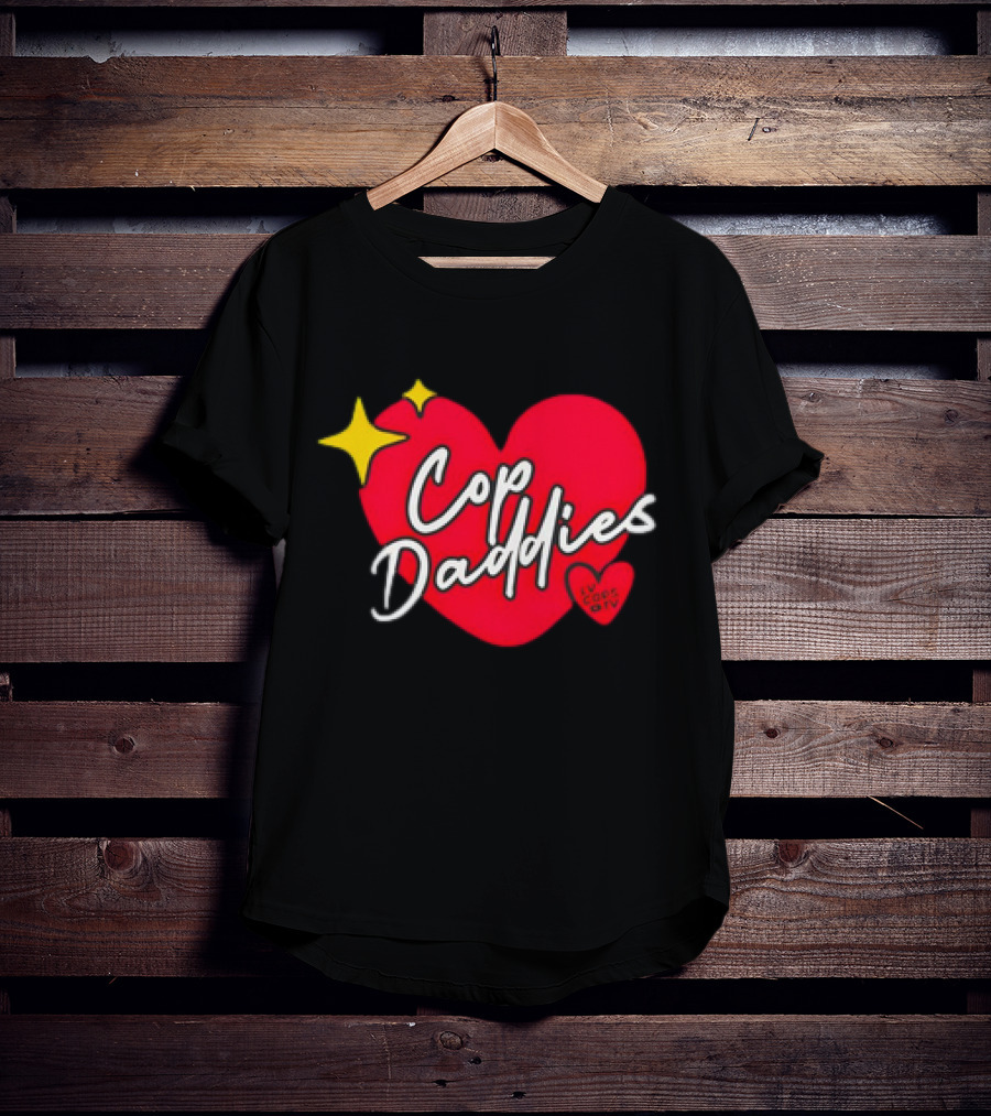 Cop Daddies Heart I Love Cops Girl Stars T-Shirt
