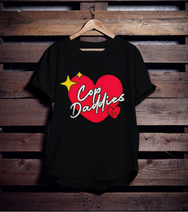 Cop Daddies Heart I Love Cops Girl Stars T-Shirt
