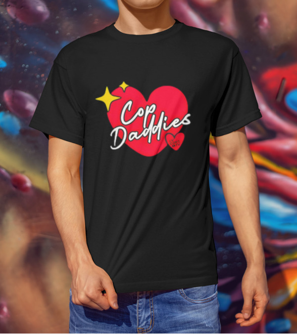 Cop Daddies Heart I Love Cops Girl Stars T-Shirt
