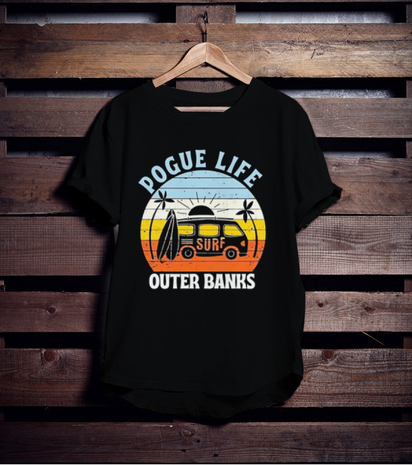 Pogue Life Outer Banks Surf Van Sunset Vintage T-Shirt
