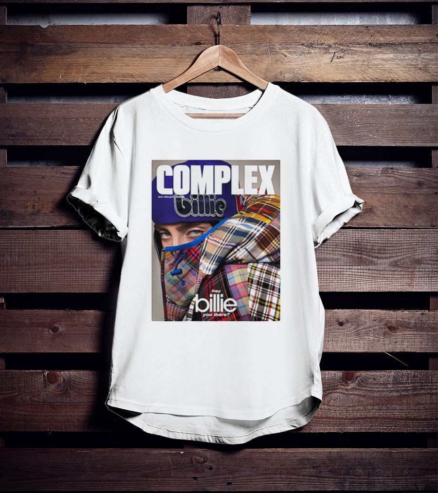 Complex Magazine Cover Billie Eilish Hey Billie You There Plaid Patchwork T-Shirt
