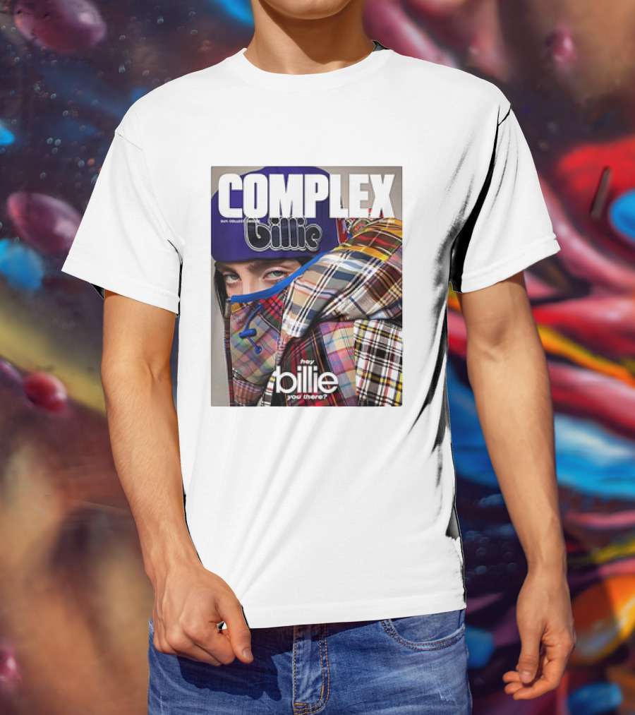 Complex Magazine Cover Billie Eilish Hey Billie You There Plaid Patchwork T-Shirt