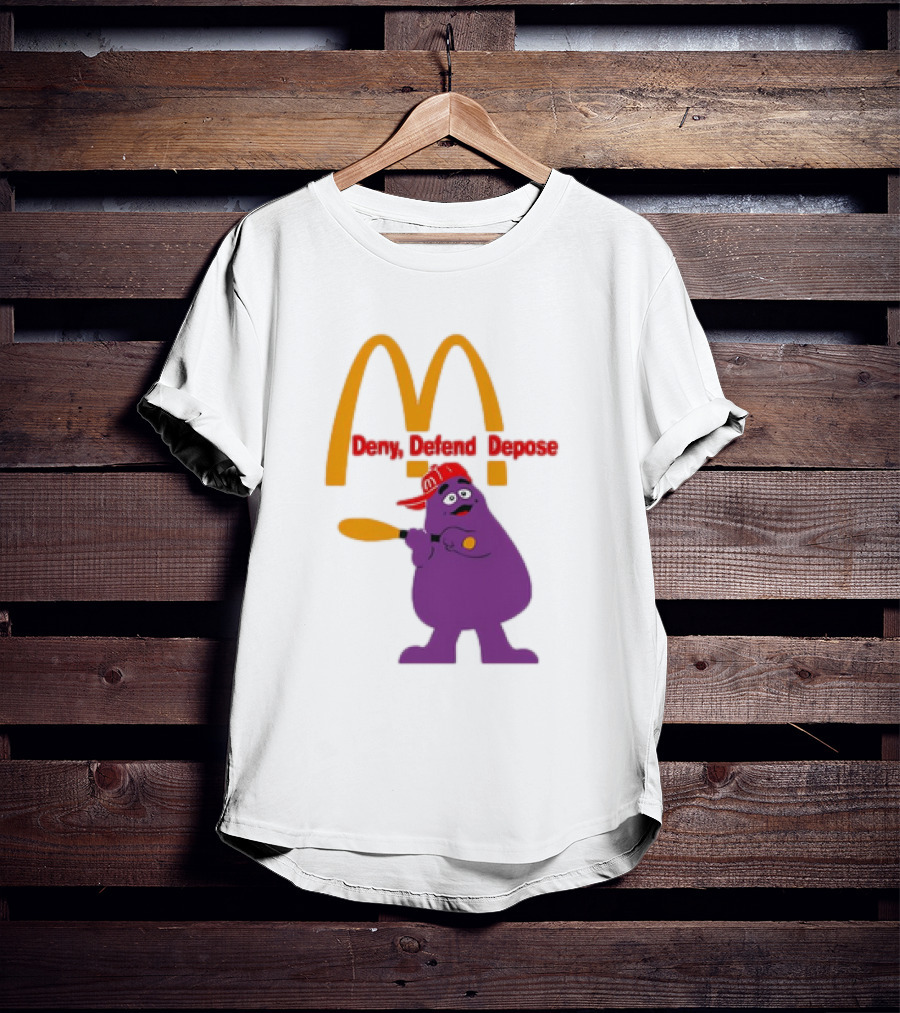 Grimace Baseball Bat Deny Defend Depose McDonald's Mascot T-Shirt