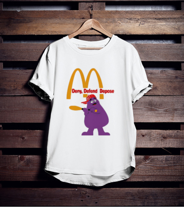 Grimace Baseball Bat Deny Defend Depose McDonald's Mascot T-Shirt