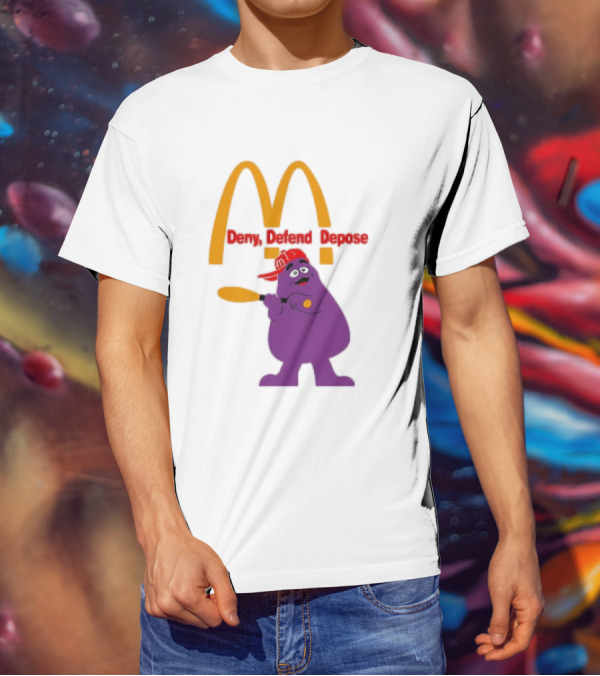 Grimace Baseball Bat Deny Defend Depose McDonald's Mascot T-Shirt