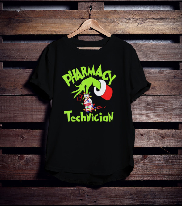 Grinch Pharmacy Technician Christmas Lights T-Shirt