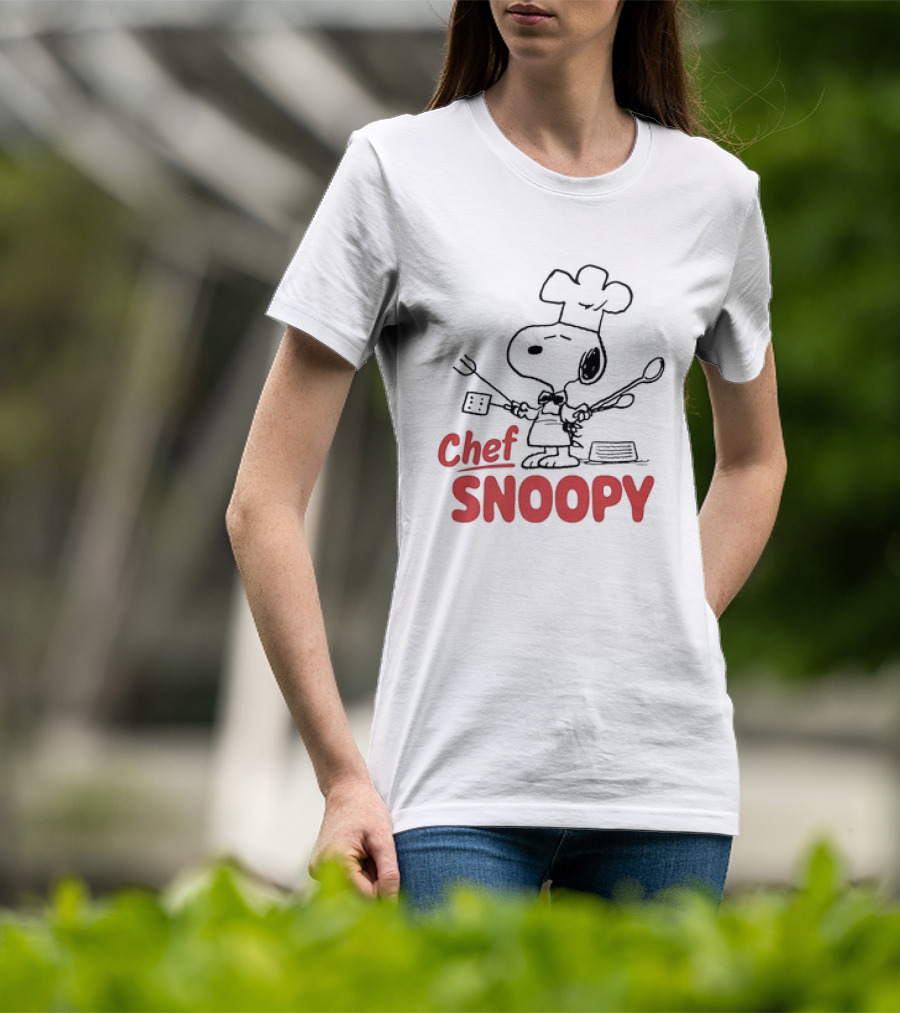 Peanuts Chef Snoopy Cooking Cartoon Character T-Shirt