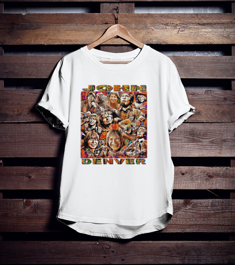 John Denver Colorful Vintage Collage T-Shirt