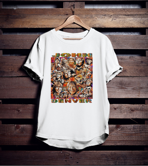 John Denver Colorful Vintage Collage T-Shirt