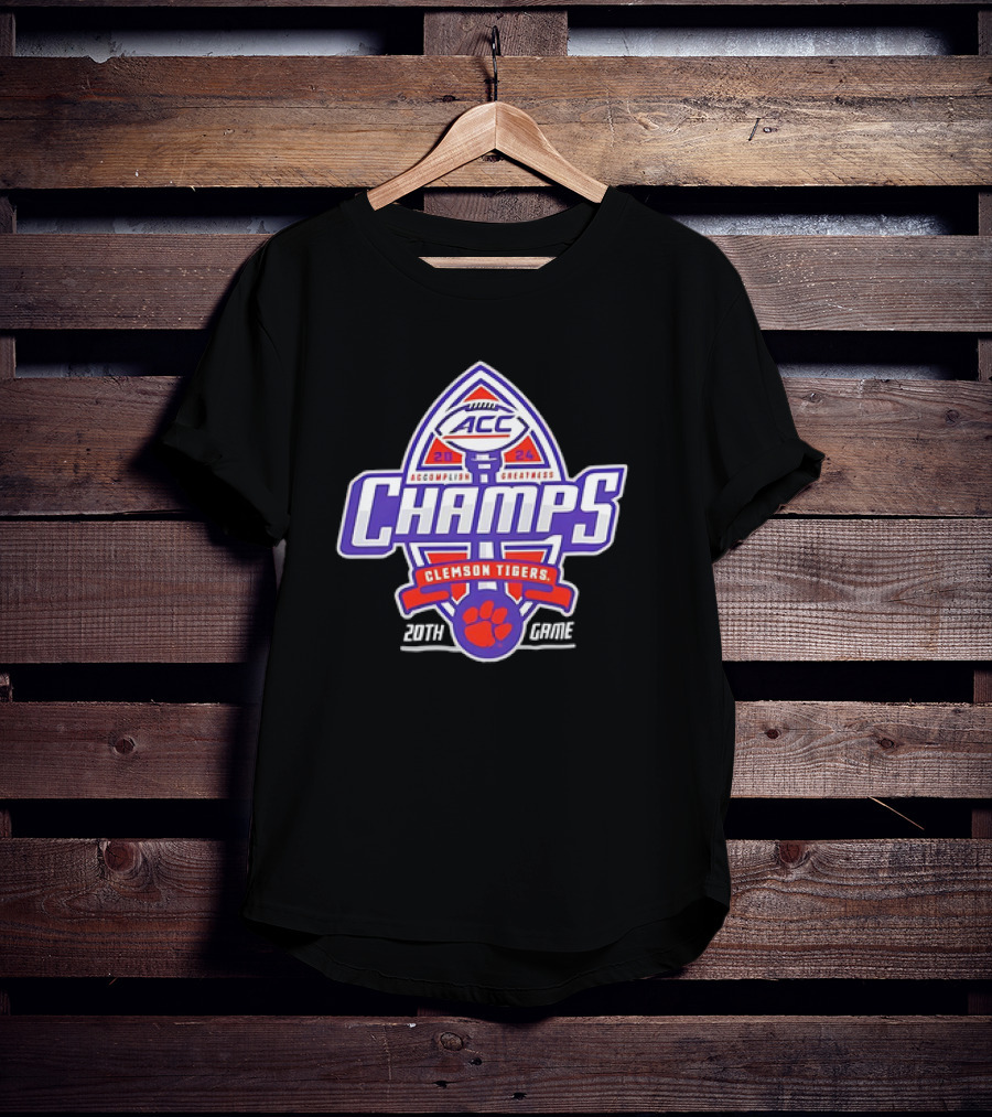 ACC Champs Clemson Tigers Accomplish Greatness 20th Game T-Shirt