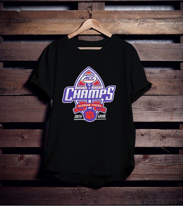 ACC Champs Clemson Tigers Accomplish Greatness 20th Game T-Shirt