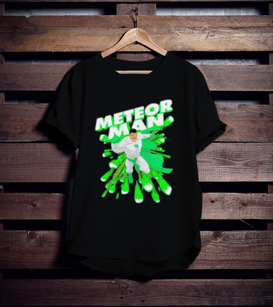 Meteor Man Heroic Pose With Green Comet Effect T-Shirt