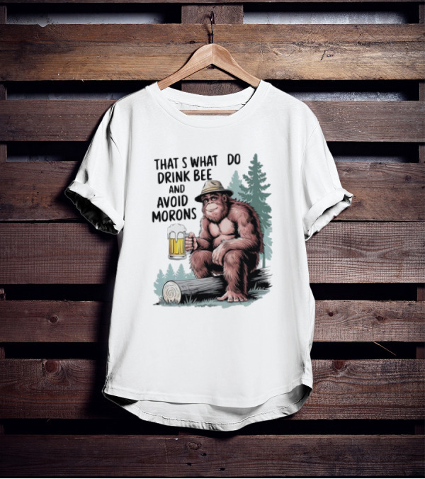 Bigfoot That’s What I Do Drink Beer And Avoid Morons In Forest With Mug T-Shirt