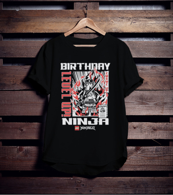 Birthday Level Up Ninja LEGO Ninjago Fire T-Shirt