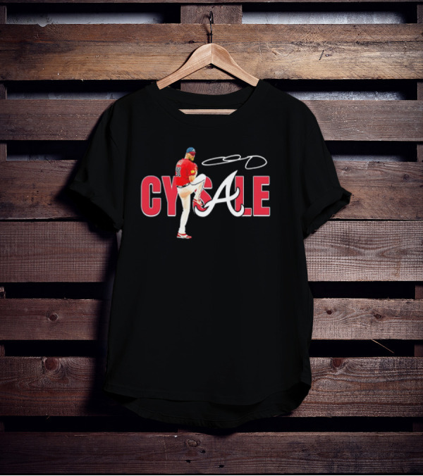 Cy Young Cy Sale Atlanta Braves Signature Baseball Pitcher T-Shirt