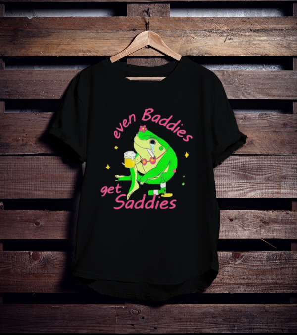 Even Baddies Get Saddies Drunk Frog With Beer And Cigarette T-Shirt