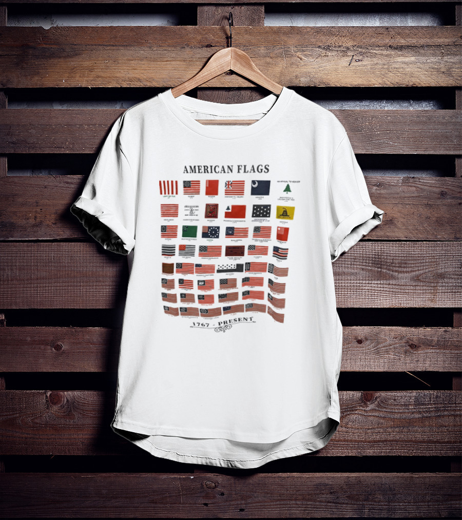 American Flags 1767 Present Historical Evolution Chart T-Shirt