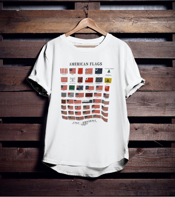 American Flags 1767 Present Historical Evolution Chart T-Shirt