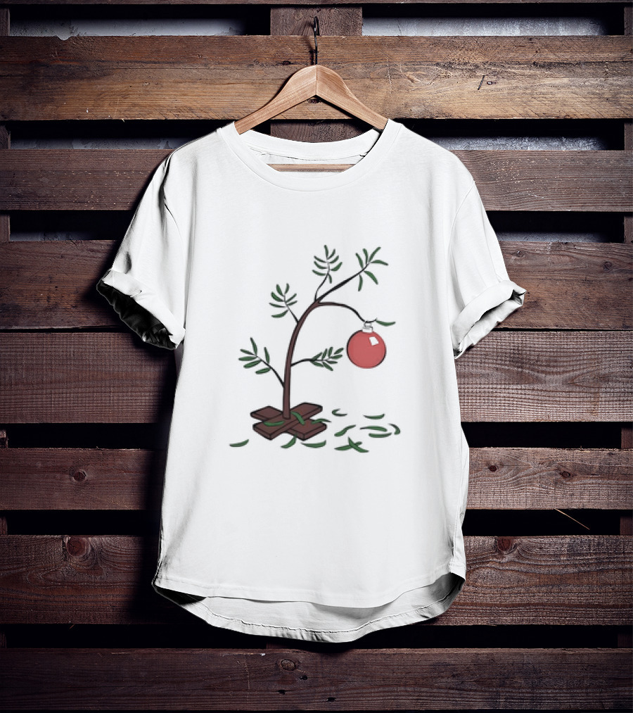 Charlie Brown Christmas Tree Illustration Minimalist T-Shirt