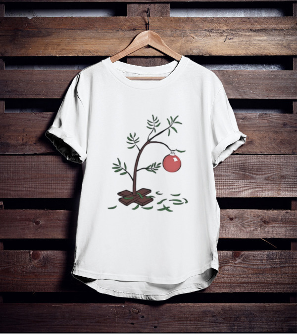 Charlie Brown Christmas Tree Illustration Minimalist T-Shirt