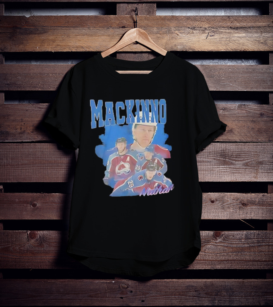 Nathan MacKinnon Colorado Avalanche Hockey Player Collage T-Shirt