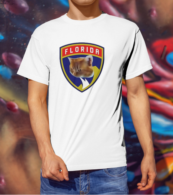 Florida Cat Face Panthers Emblem T-Shirt