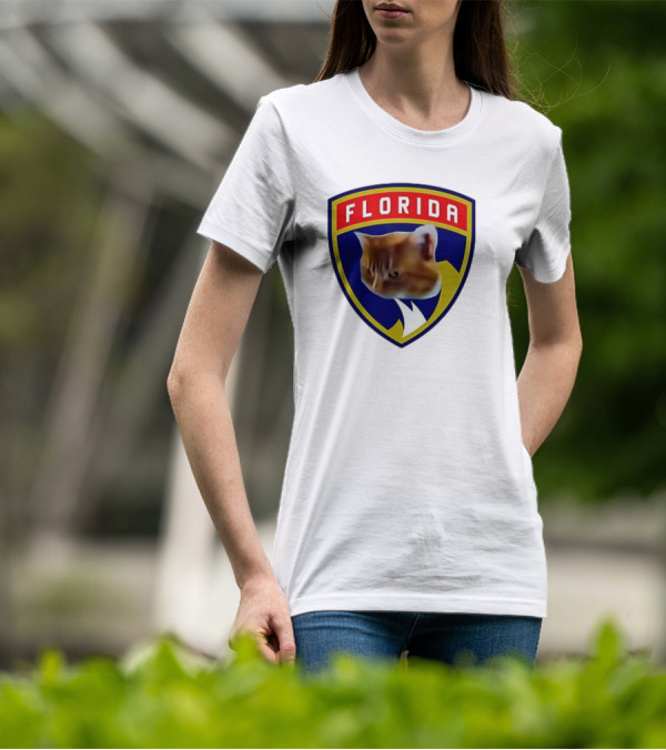 Florida Cat Face Panthers Emblem T-Shirt