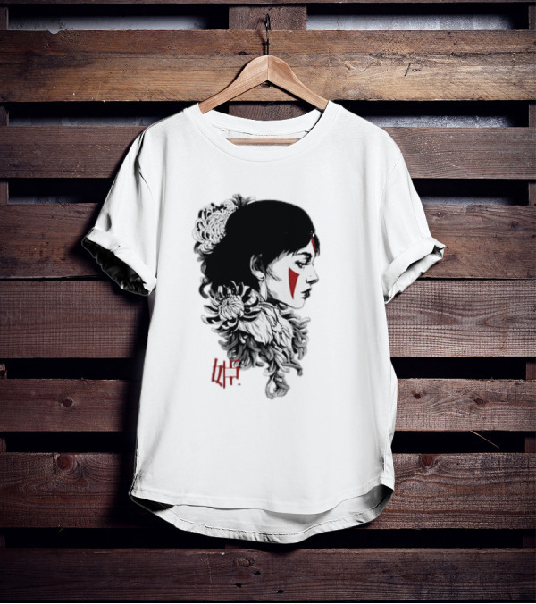 Princess Mononoke San Chrysanthemum Japanese Kanji T-Shirt